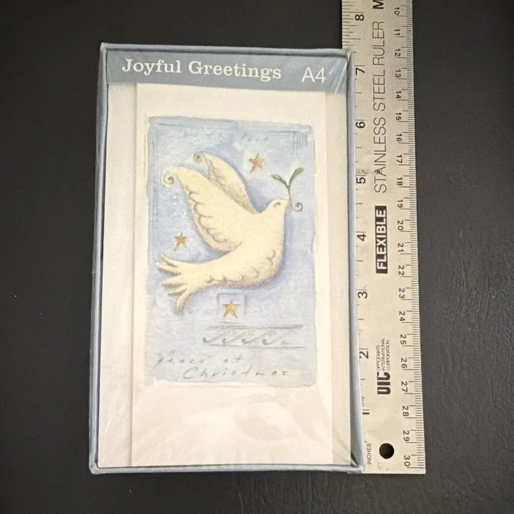 Target Joyful Greetings Christmas Holiday Dove Blue/White Cards w/ Envelopes